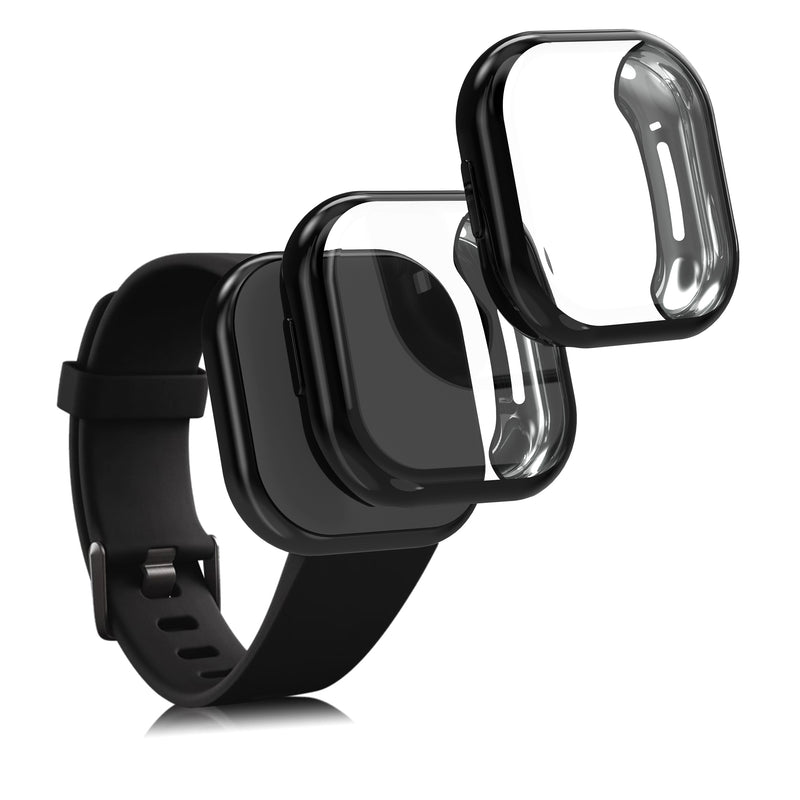 kwmobile Protective Case for Fitbit Versa 3 / Sense Full Body Display Cover Set