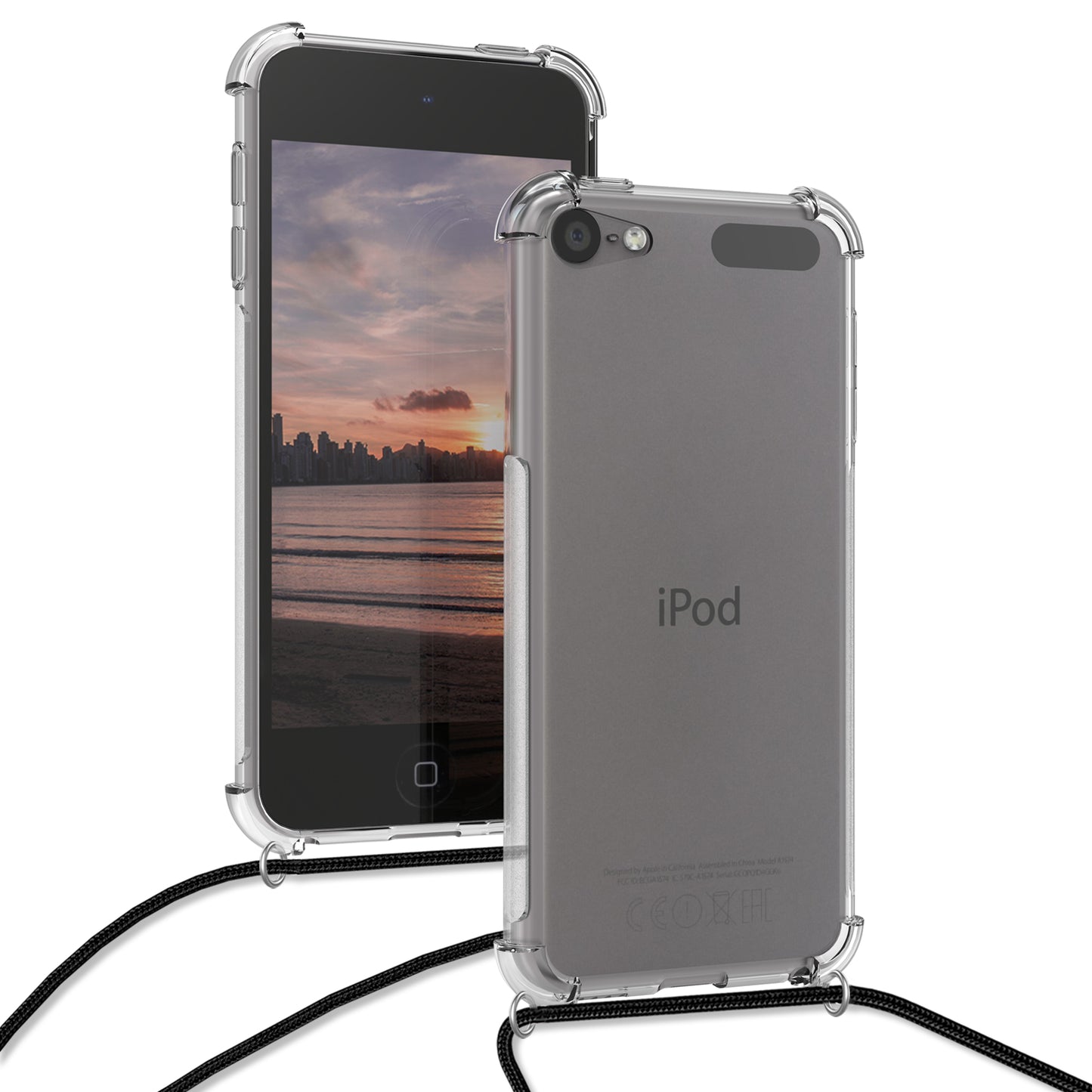 kwmobile Case compatible with Apple iPod Touch 6G / 7G (6th and 7th Generation) - with Lanyard - Silicone Protective Case