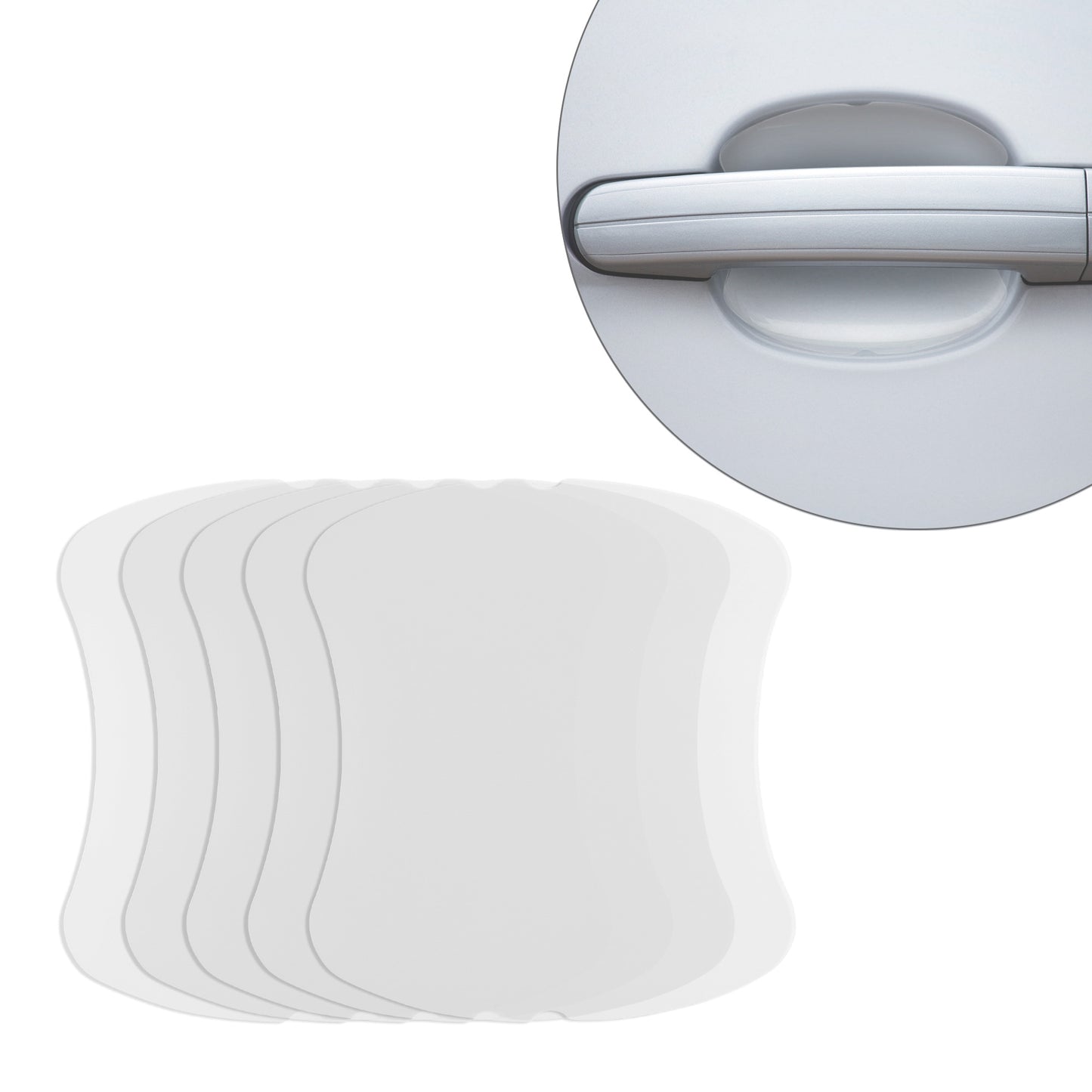 kwmobile Universal Car Door Handle Paint Protection Film Self-Adhesive Silicone Protective Film for Handle Recesses 8.4x9.3 cm 4 Pieces