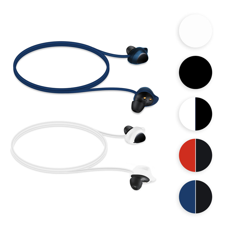 kwmobile 2x Halteband kompatibel mit Samsung Galaxy Buds / Buds Plus Headphones - Kopfhörer Halter Band Strap in Schwarz Rot Schwarz  [dsg04]