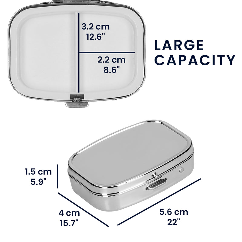 kwmobile Pill Box with 2 Compartments - Small Pill Case - Portable Medicine Box