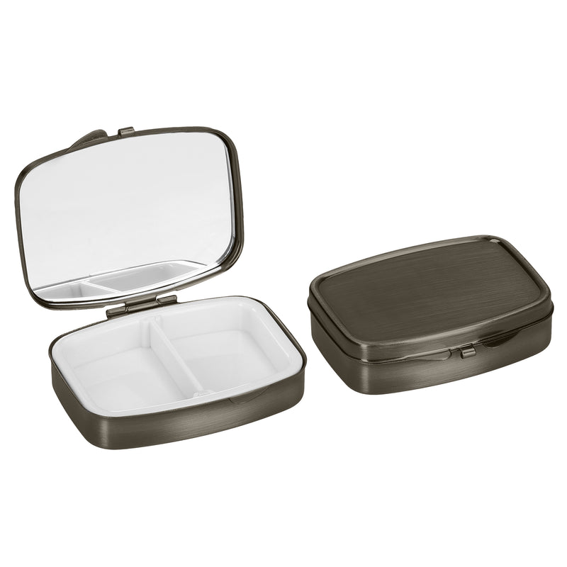 kwmobile Pill Box with 2 Compartments - Small Pill Case - Portable Medicine Box