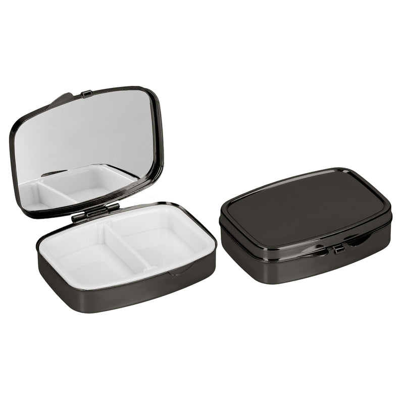 kwmobile Pill Box with 2 Compartments - Small Pill Case - Portable Medicine Box