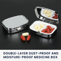 kwmobile Pill Box with 2 Compartments - Small Pill Case - Portable Medicine Box