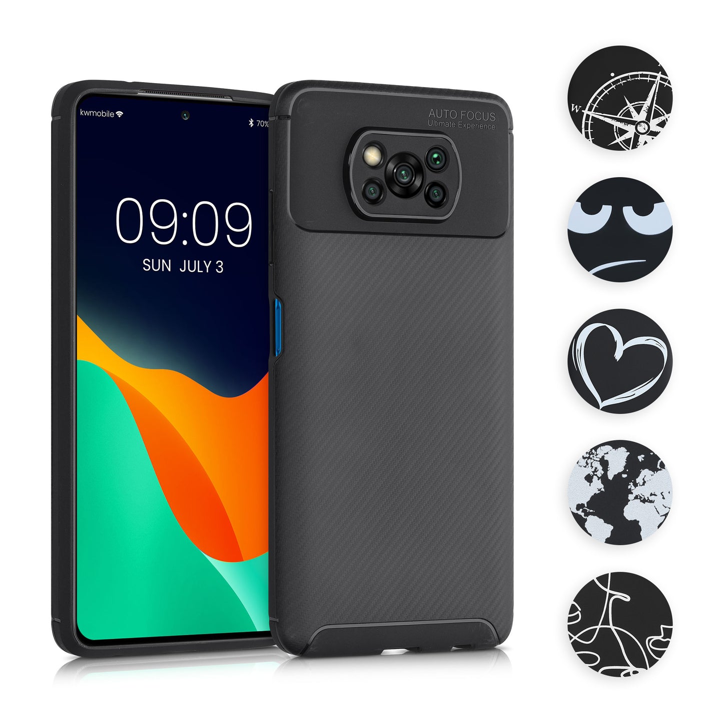 kwmobile Hülle kompatibel mit Xiaomi Poco X3 NFC / Poco X3 Pro - Handyhülle Silikon Case - Don't touch my Phone Weiß Schwarz Weiß  [dsg01]