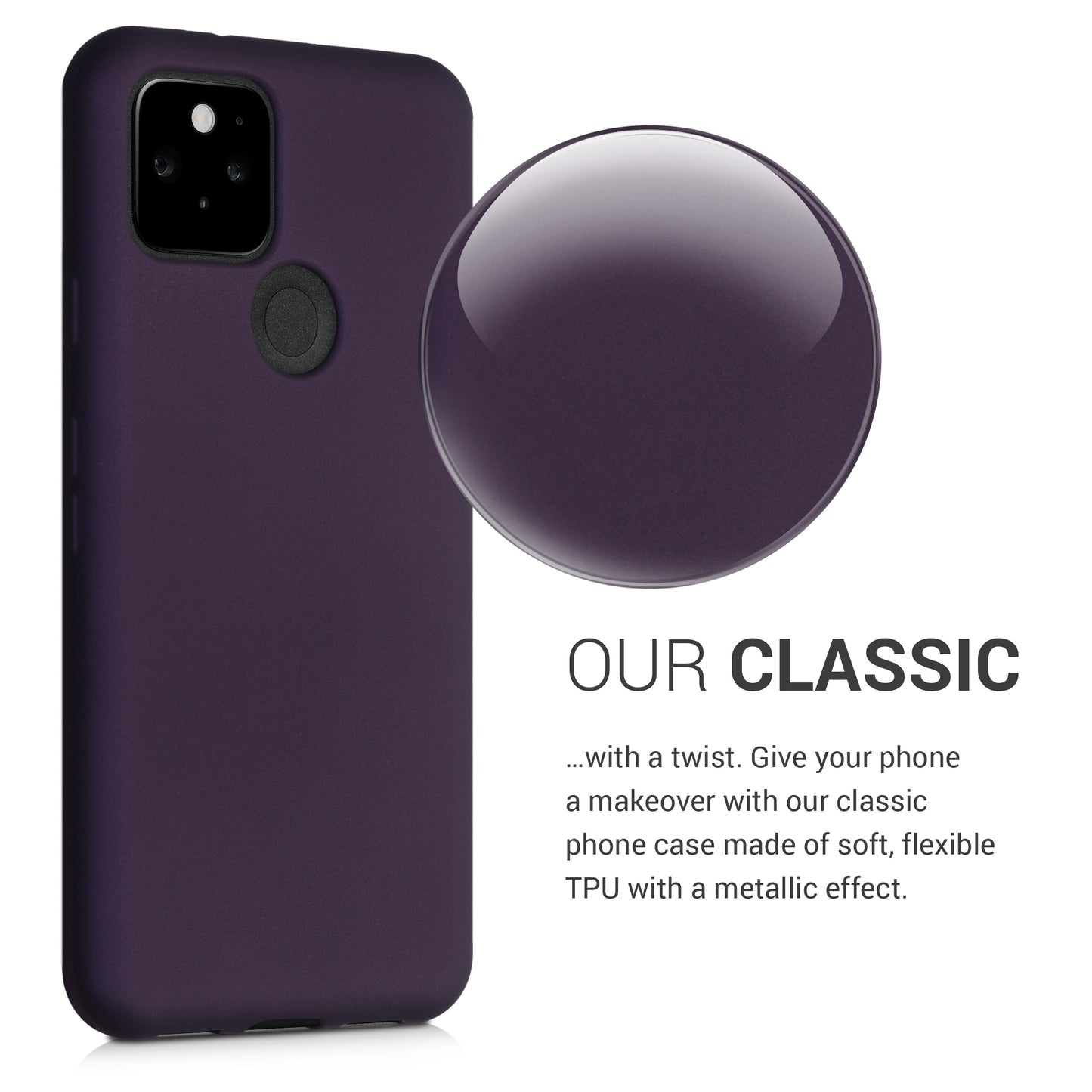 kwmobile Case for Google Pixel 5 Silicone Cover Protective Case