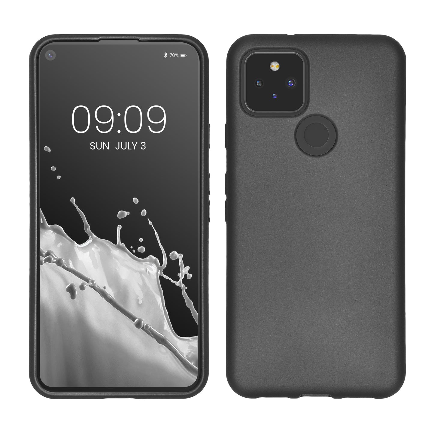 kwmobile Case kompatibel mit Google Pixel 5 Hülle - Schutzhülle aus Silikon metallisch schimmernd - Handyhülle Metallic Grau Metallic Grau  