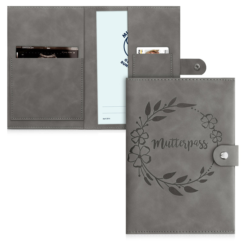 kwmobile Faux Leather Maternity Pass Cover in Nubuck Look - Cover for German Maternity Pass with Extra Pockets