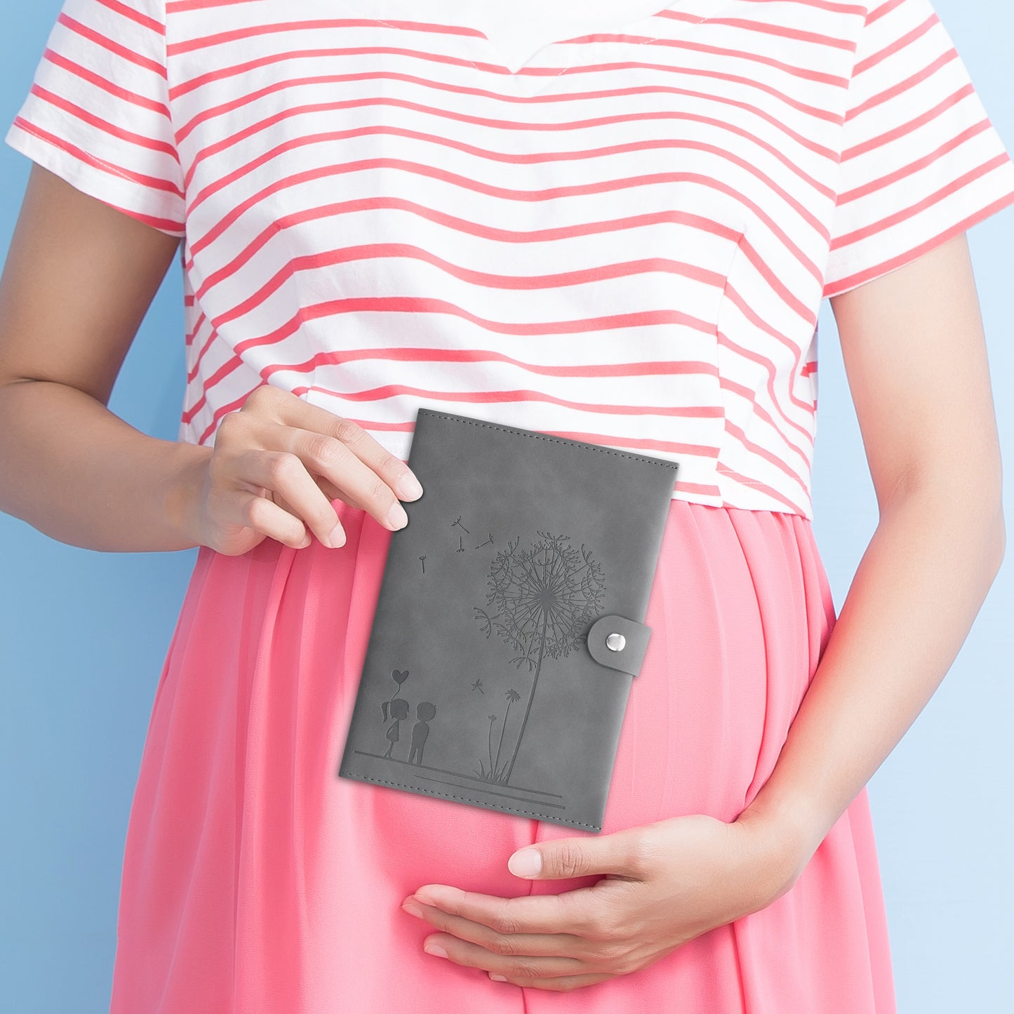 kwmobile Faux Leather Maternity Pass Cover in Nubuck Look - Cover for German Maternity Pass with Extra Pockets