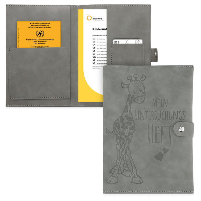 kwmobile Faux Leather Cover for German Child Health Record - Child Health Record Cover and Vaccination Card Holder - Additional Pockets - Cover