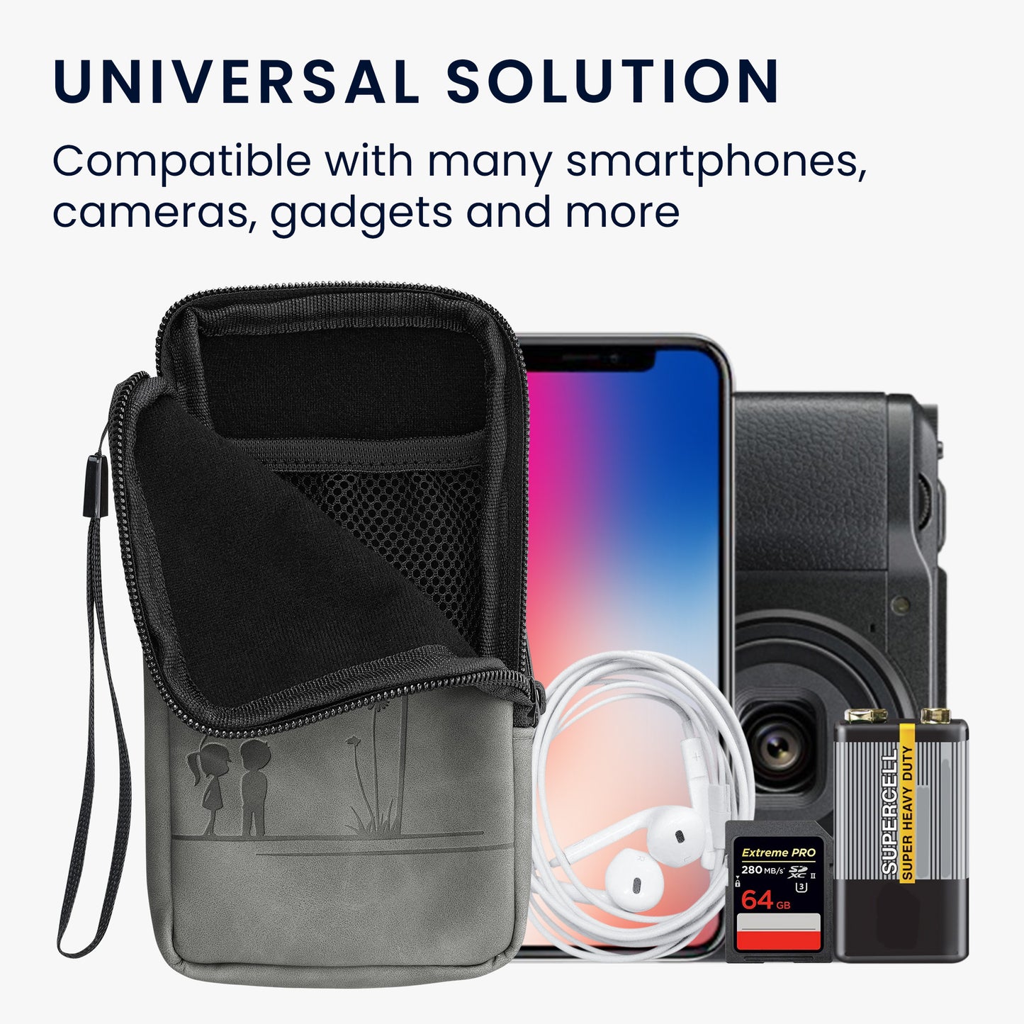 kwmobile Phone Pouch for Smartphones - 6.5" - Phone Bag - 16.5 x 8.9 cm Inner Dimensions