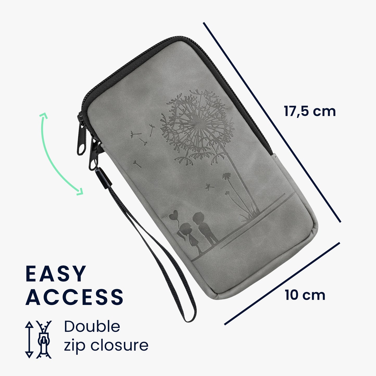 kwmobile Phone Pouch for Smartphones - 6.5" - Phone Bag - 16.5 x 8.9 cm Inner Dimensions