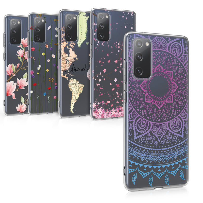 kwmobile Case kompatibel mit Samsung Galaxy S20 FE - Hülle Silikon transparent Don't touch my Phone Schwarz Transparent Schwarz  [dsg06]