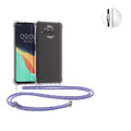 kwmobile Necklace Case kompatibel mit Xiaomi Mi 10T Lite Hülle - Silikon Cover mit Handykette - Band Handyhülle Schwarz Transparent Schwarz  