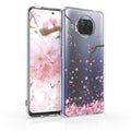 kwmobile Case kompatibel mit Xiaomi Mi 10T Lite - Hülle Silikon transparent Kirschblütenblätter Rosa Dunkelbraun Transparent Rosa  [dsg01]