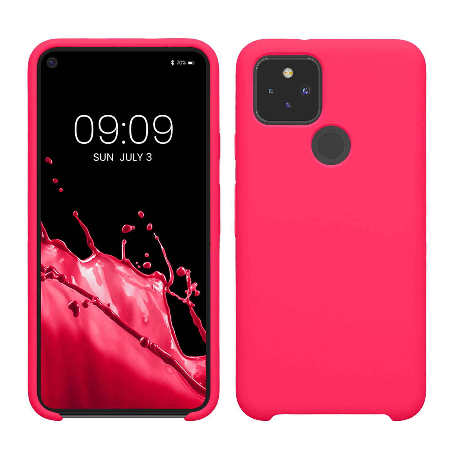 kwmobile Phone Case for Google Pixel 5 - Silicone Case - Wireless Charging - Protective Cover