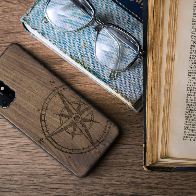 kwmobile Case Compatible with OnePlus 8T Phone Cover TPU Cell Phone Case Compass Vintage