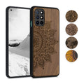 kwmobile Hülle kompatibel mit OnePlus 8T Hülle - Holz Case - Handy Cover - TPU Handyhülle in Dunkelbraun Vintage Kompass mit Perlmutt Dunkelbraun  [dsg06]