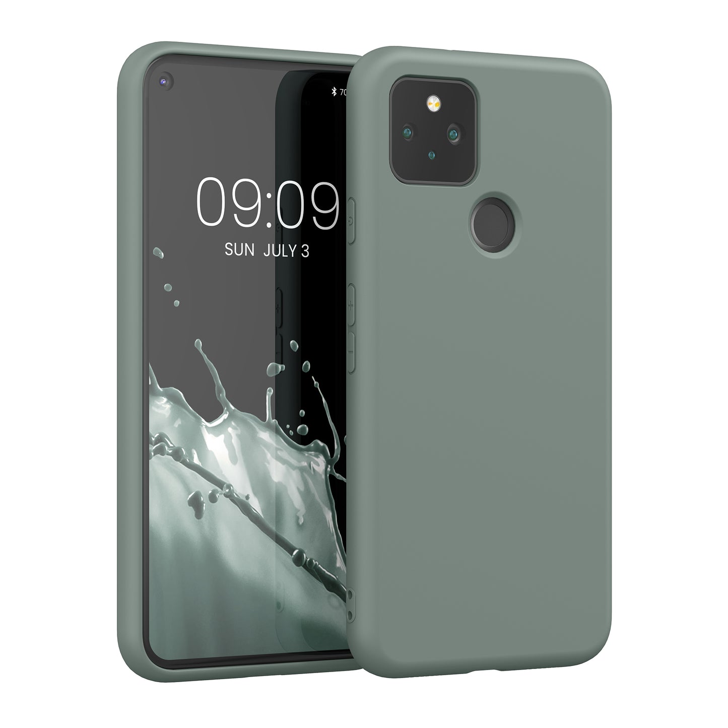 kwmobile Case Compatible with Google Pixel 5 - Rubberized Silicone Phone Case - Protective Cover for Wireless Charging - Case