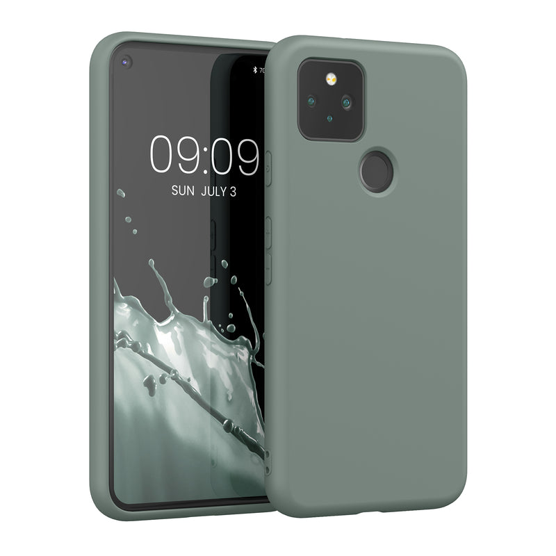 kwmobile Case Compatible with Google Pixel 5 - Rubberized Silicone Phone Case - Protective Cover for Wireless Charging - Case