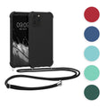 kwmobile Necklace Case kompatibel mit Apple iPhone 12 / iPhone 12 Pro Hülle - Cover mit Kordel zum Umhängen - Silikon Schutzhülle Fruity Orange Fruity Orange  