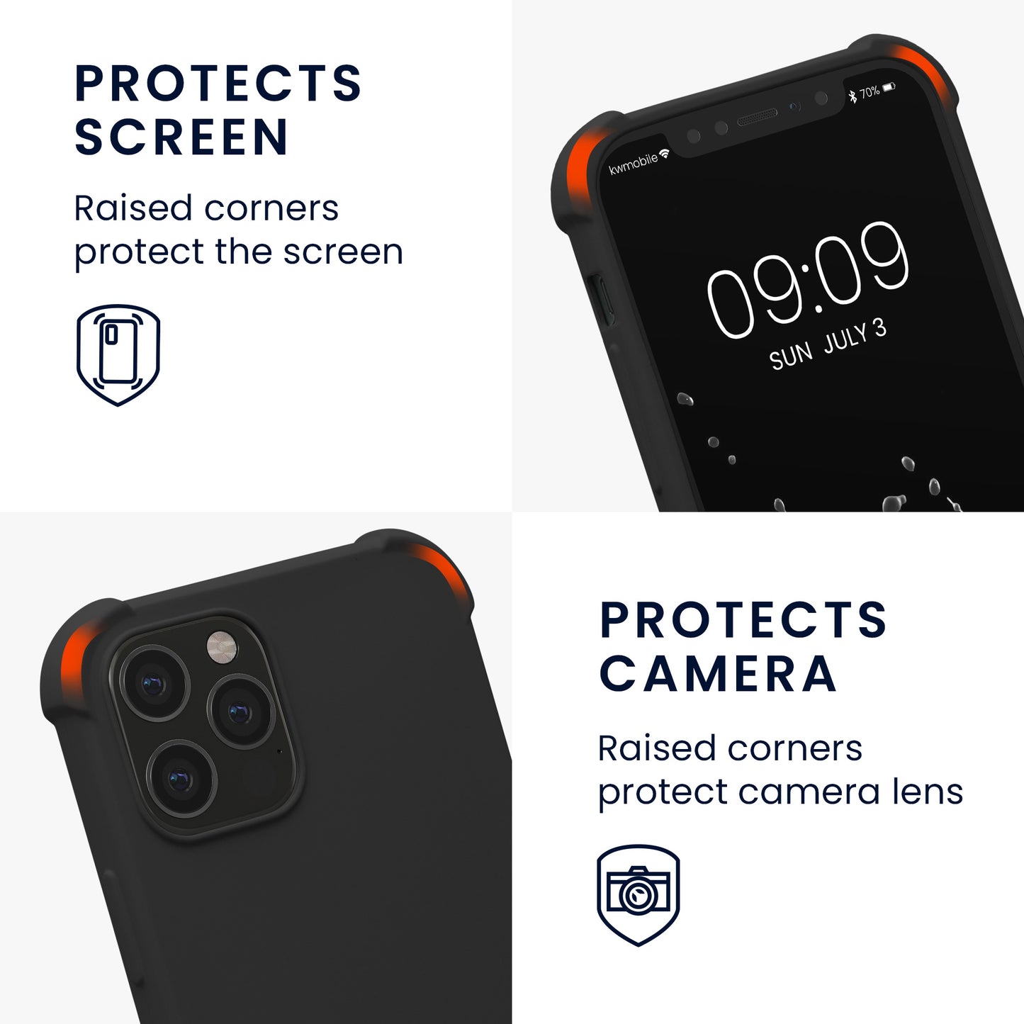 kwmobile Necklace Case Compatible with Apple iPhone 12 / iPhone 12 Pro - Cover with Lanyard - Silicone Protective Case