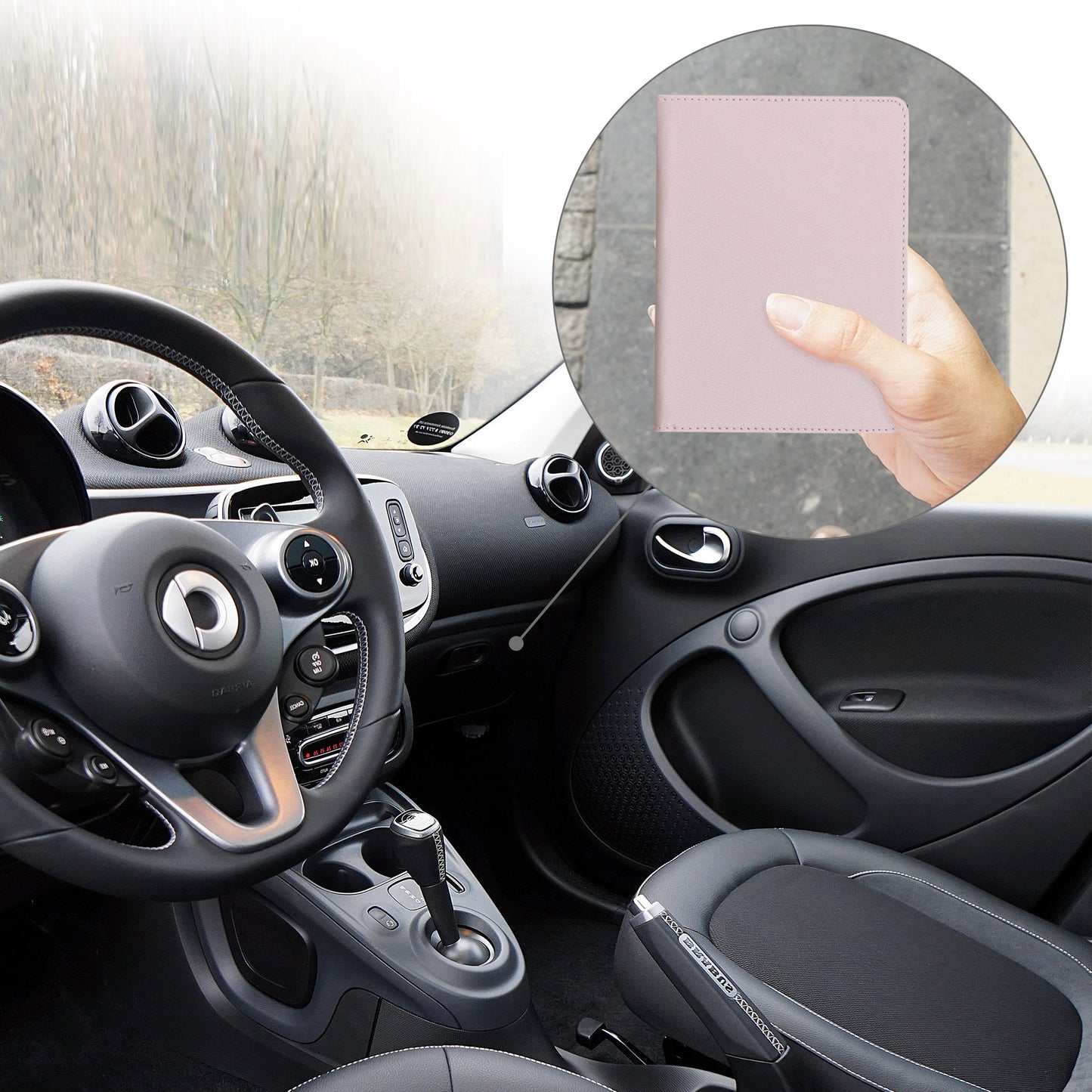 kwmobile Vehicle Registration Holder with Card Slots Case for Italian Car Registration Certificate Driver's License