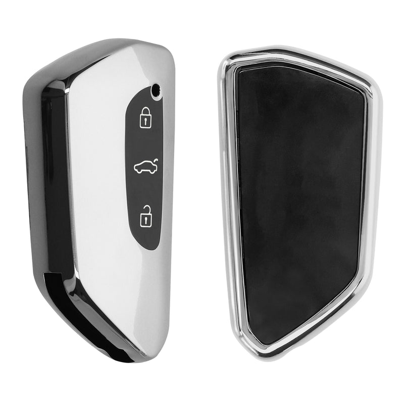kwmobile Car Key Cover Compatible with VW Golf 8 3-Button Car Key - Silicone Cover