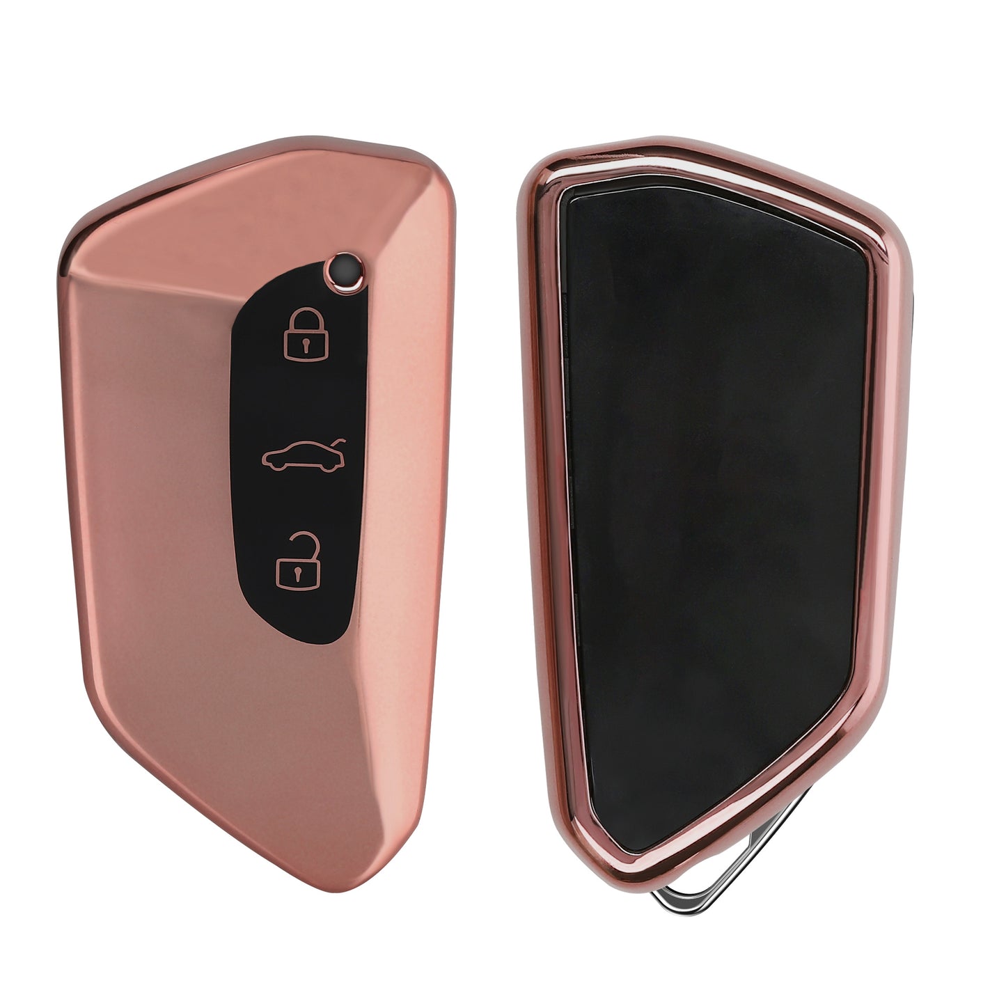 kwmobile Car Key Cover Compatible with VW Golf 8 3-Button Car Key - Silicone Cover