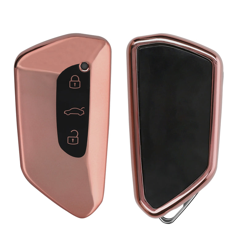 kwmobile Car Key Cover Compatible with VW Golf 8 3-Button Car Key - Silicone Cover