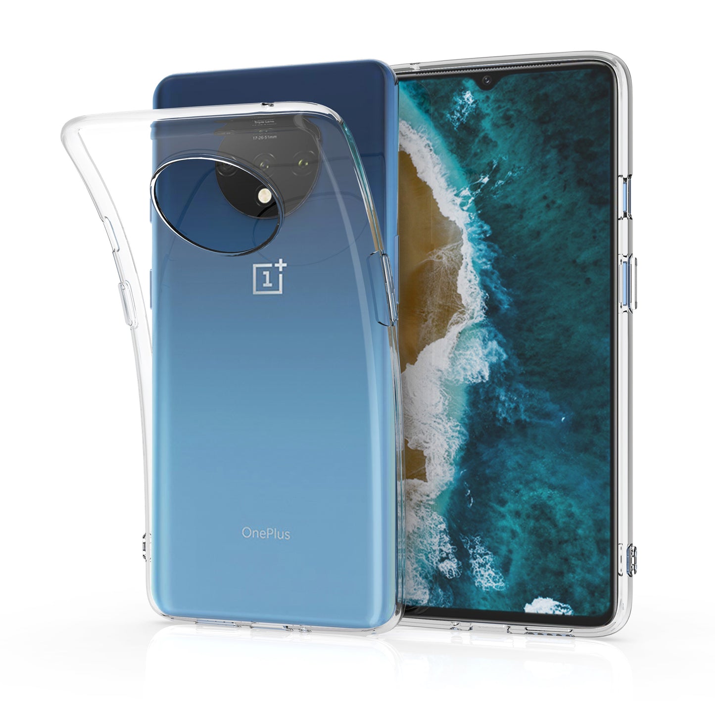 kwmobile Hülle kompatibel mit OnePlus 7T - Silikon Handyhülle transparent - Handy Case in Transparent Transparent  