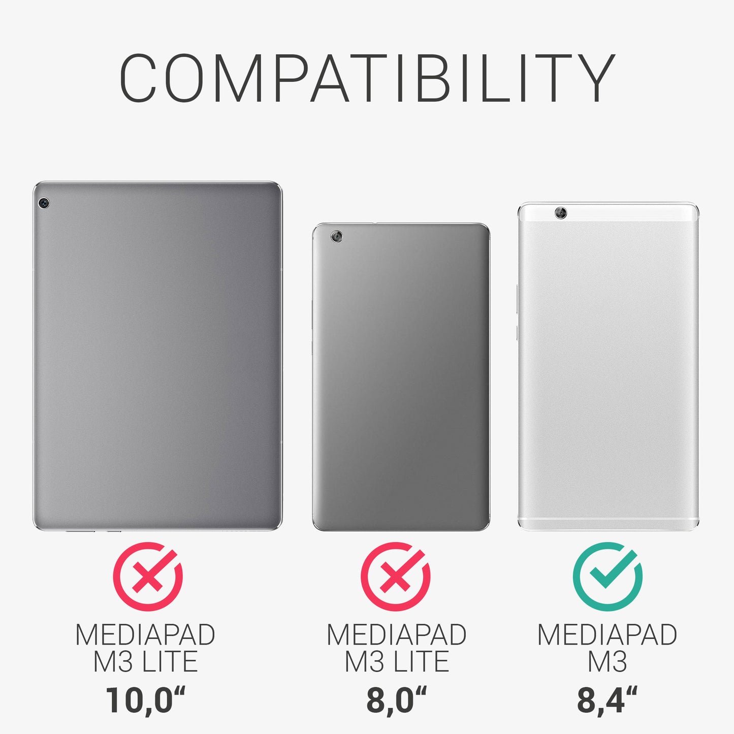kwmobile Case Compatible with Huawei MediaPad M3 8.4 - Slim Tablet Cover