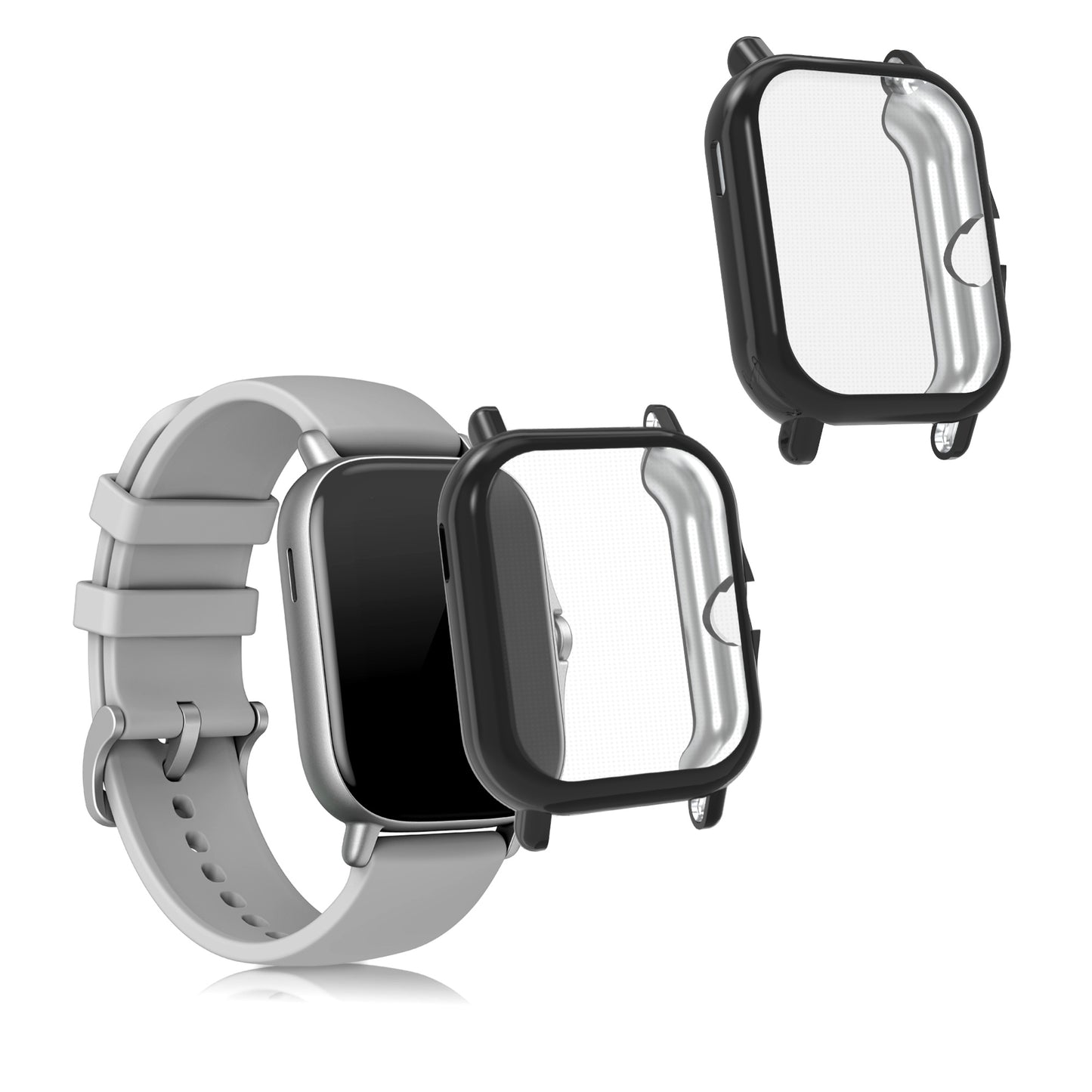 kwmobile Silicone Case for Huami Amazfit GTS 3 / GTS 2 / GTS 2e Protective Cover Fullbody Display Cover Set