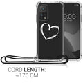 kwmobile Necklace Case compatible with Xiaomi Mi 10T / Mi 10T Pro Cover - Silicone Case with Lanyard Transparent Jungle