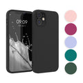 kwmobile Hülle kompatibel mit Apple iPhone 12 / iPhone 12 Pro Hülle - weiches TPU Silikon Case - Cover geeignet für kabelloses Laden - Rhabarber Rot Rhabarber Rot  