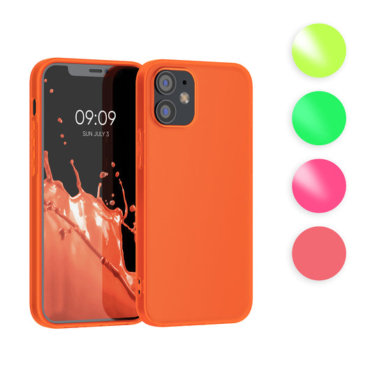 kwmobile Hülle kompatibel mit Apple iPhone 12 / iPhone 12 Pro Hülle - weiches TPU Silikon Case - Cover geeignet für kabelloses Laden - Neon Blau Neon Blau  