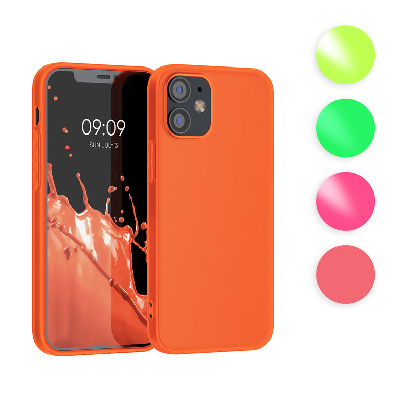 kwmobile Hülle kompatibel mit Apple iPhone 12 / iPhone 12 Pro Hülle - weiches TPU Silikon Case - Cover geeignet für kabelloses Laden - Neon Blau Neon Blau  