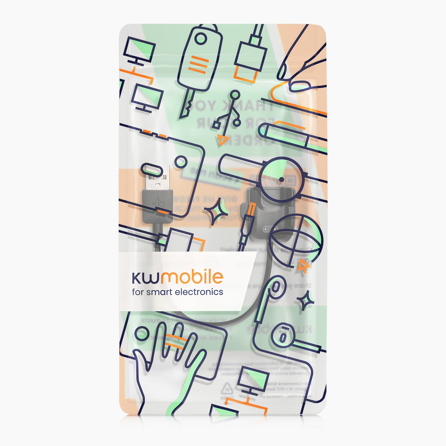 kwmobile USB Cable Charger compatible with Samsung Galaxy Fit 2 Charging Cable Smart Watch Replacement Cable Fitness Tracker Charging Cable