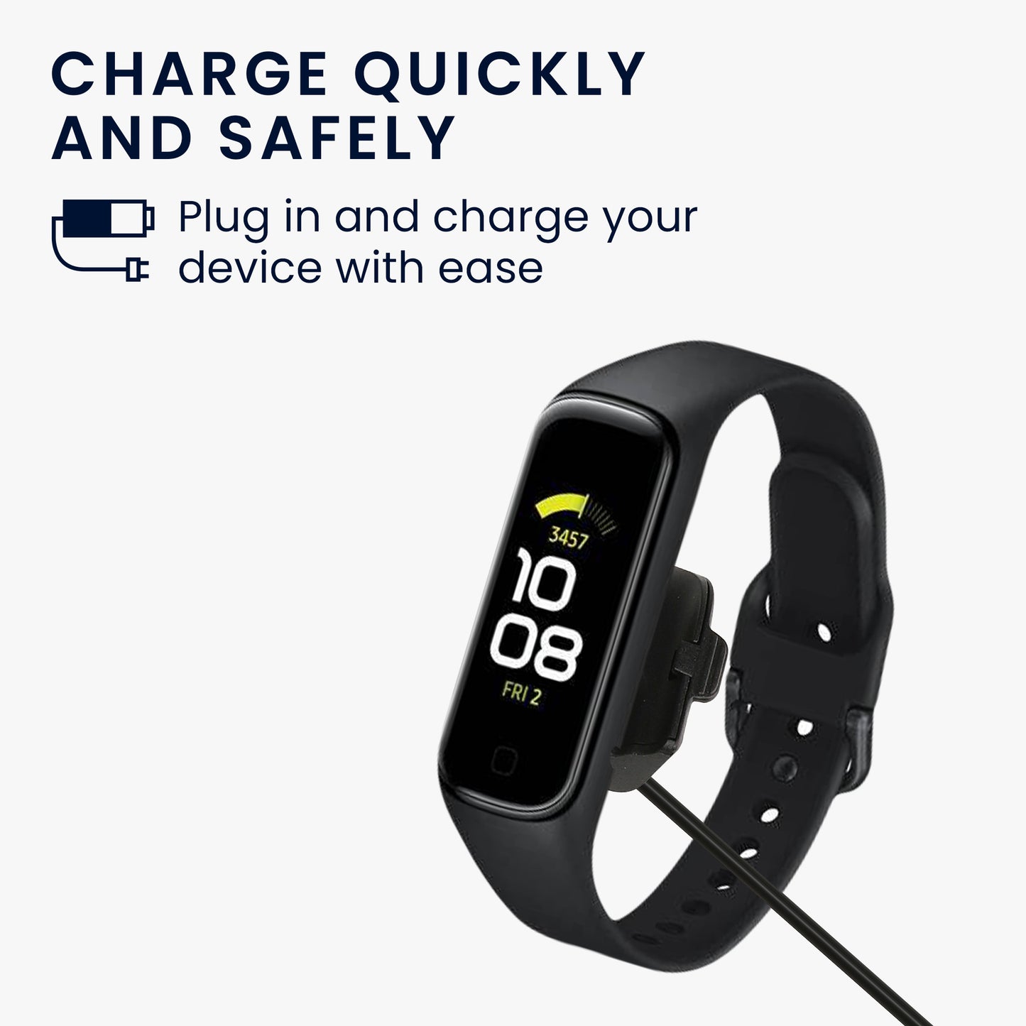 kwmobile USB Cable Charger compatible with Samsung Galaxy Fit 2 Charging Cable Smart Watch Replacement Cable Fitness Tracker Charging Cable