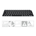 kwmobile Keyboard Cover for Apple MacBook Air 13" 2018 2019 2020 A1932 - QWERTY Russian Keyboard Protector Cover