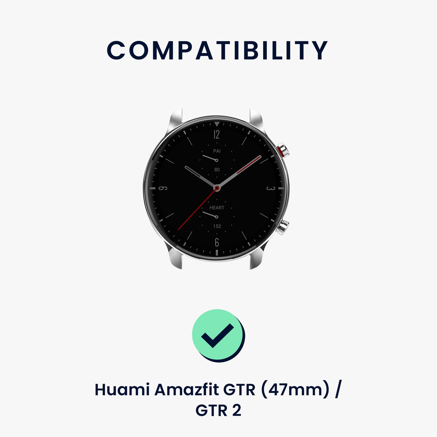 kwmobile Watch Strap for Huami Amazfit GTR / GTR 2 / GTR 3 / GTR 4 Wristband Replacement Band for Fitness Tracker with Watch Clasp Smartwatch Replacement Strap