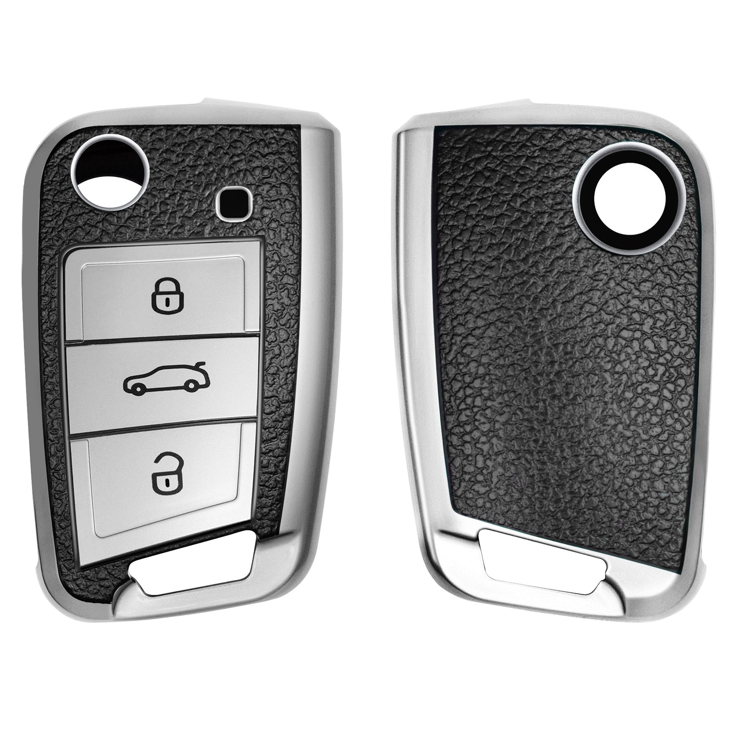 kwmobile Car Key Shell Compatible with VW Golf 7 MK7 3-Button Car Key - Key Cover