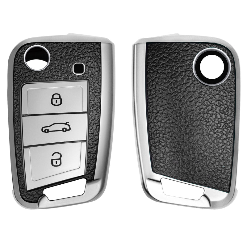 kwmobile Car Key Shell Compatible with VW Golf 7 MK7 3-Button Car Key - Key Cover