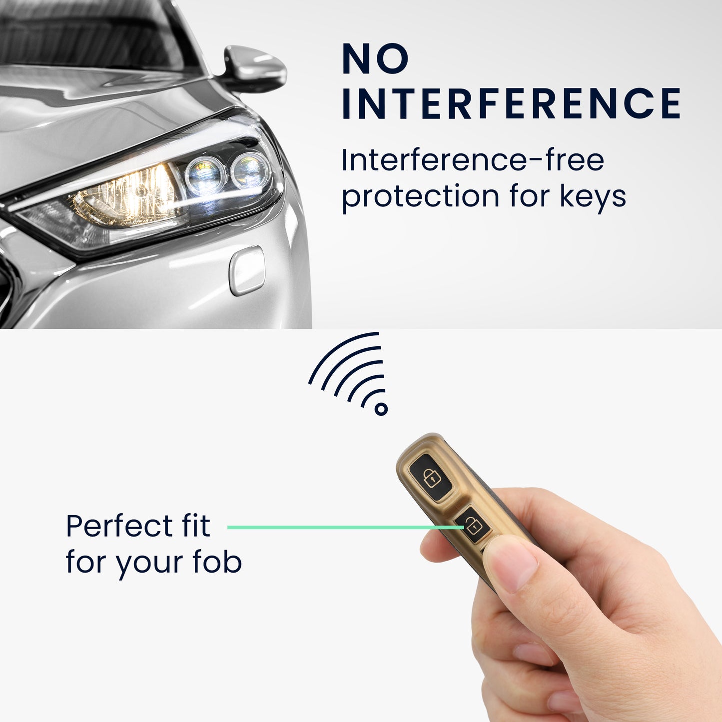 kwmobile Car Key Shell compatible with Kia 3-Button Smart Key Car Key - Key Cover Case