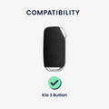 kwmobile Car Key Shell compatible with Kia 3-Button Smart Key Car Key - Key Cover Case