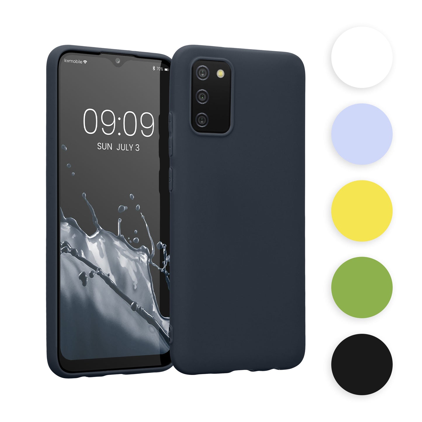 kwmobile Hülle kompatibel mit Samsung Galaxy A02s Hülle - weiches TPU Silikon Case - Cover geeignet für kabelloses Laden - Schwarz matt Schwarz matt  