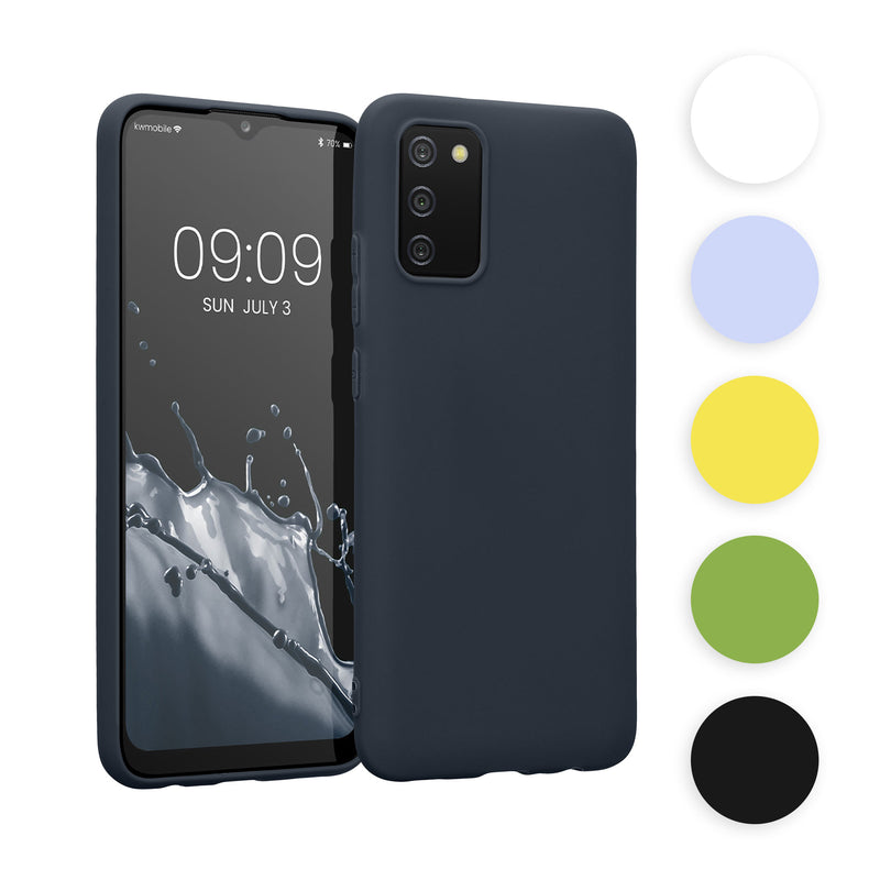 kwmobile Hülle kompatibel mit Samsung Galaxy A02s Hülle - weiches TPU Silikon Case - Cover geeignet für kabelloses Laden - Schwarz matt Schwarz matt  
