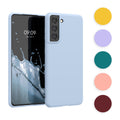 kwmobile Hülle kompatibel mit Samsung Galaxy S21 Hülle - weiches TPU Silikon Case - Cover geeignet für kabelloses Laden - Neon Koralle Neon Koralle  