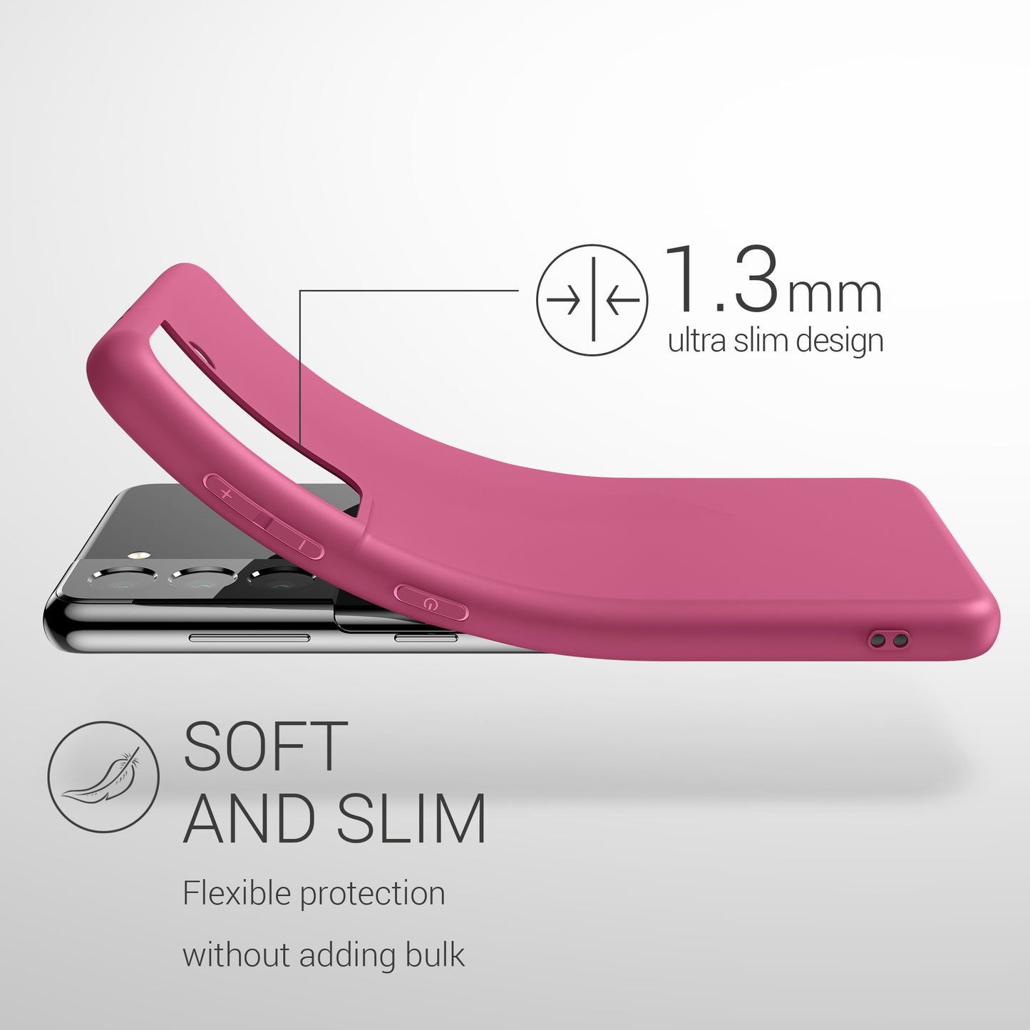 kwmobile Phone Case for Samsung Galaxy S21 - Wireless Charging - Protective Cover