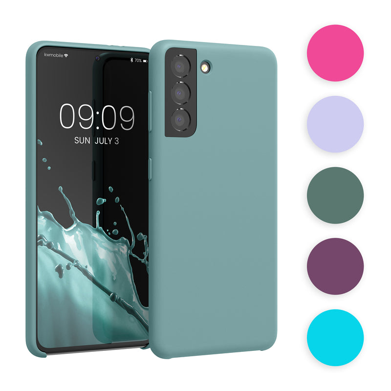 kwmobile Hülle kompatibel mit Samsung Galaxy S21 Hülle - Silikon Handy Case - Handyhülle weiche Oberfläche - kabelloses Laden - Altrosa Altrosa  